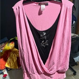 Romina Pink and Black Women's Blouse